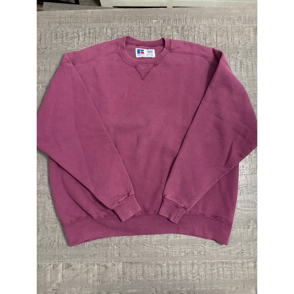 Vintage Russell Athletic Purple‎ Crewneck Sweatshirt XL Made in USA 90s - Picture 5 of 6